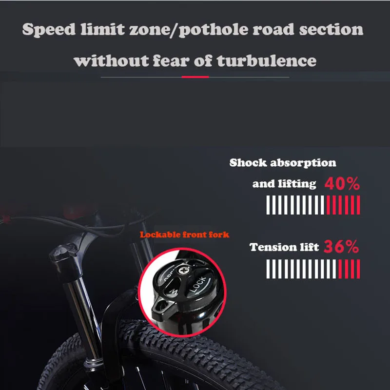 26 Inch Folding Mountain Bicycle 21 Speed Double Shock Absorption Off-Road Variable Speed Adult Student One-Wheeled Bike
