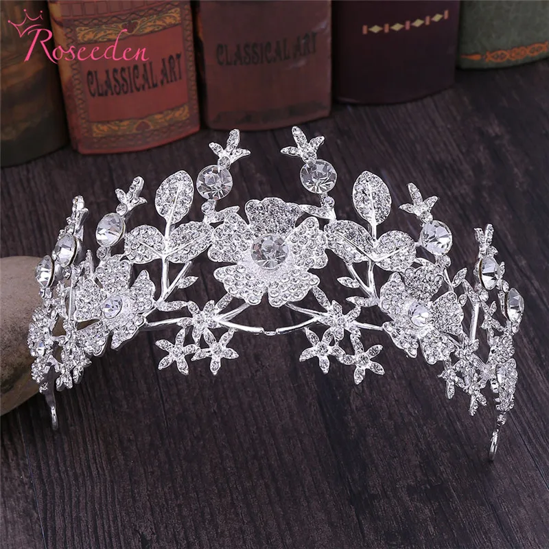 5 Colors Crystal Rhinestones Royal Princess Bridal Tiaras Crown Rhinestone prom Crowns Bride Wedding Hair Accessories RE3541