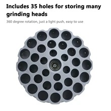 35 отверстий 360 градусов коробка для хранения Шлифовальная головка роторная Гравировка инструмент Органайзер электрические сверла для ногтей коробка для хранения инструмент для дизайна ногтей