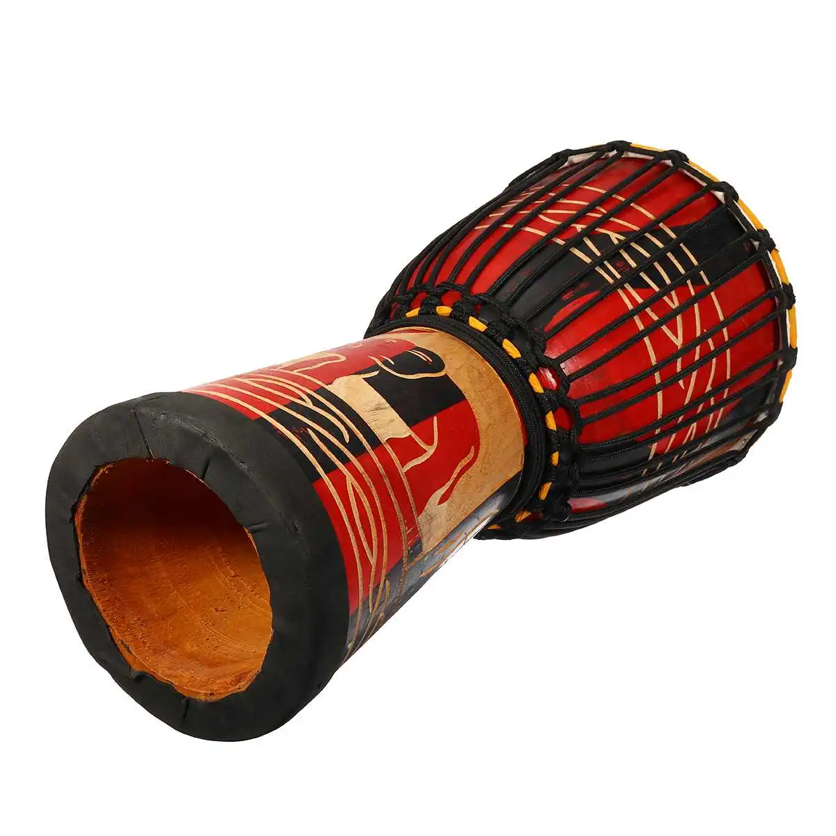 10 дюймов Африканский ручной деревянный барабан Djembe красное дерево тело козья овчина музыкальный инструмент Африканский барабан скульптура из дерева для детей игрушки