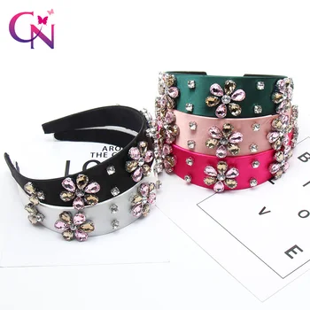 

CN Fashion Baroque Rhinestone Hairband Women Luxurious Crystal Diamond Headbands Wide bezel For Girls Hair Band Hair Accessories