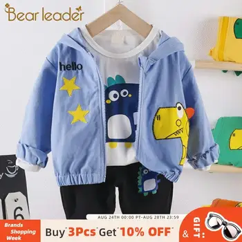

Bear Leader Children's Clothing Sets Autumn Casual Outfits for Boys 3PCS Dinosaur Print Tops Zipper Jackets Cartoon Pants Suits
