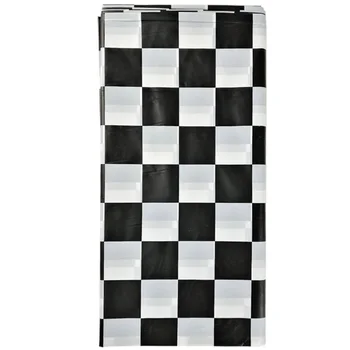 

Black & White Checkered Tablecloth/Flag Table Cover Party Favor/Disposable Checkered Racing Table Cover, Pack of 4