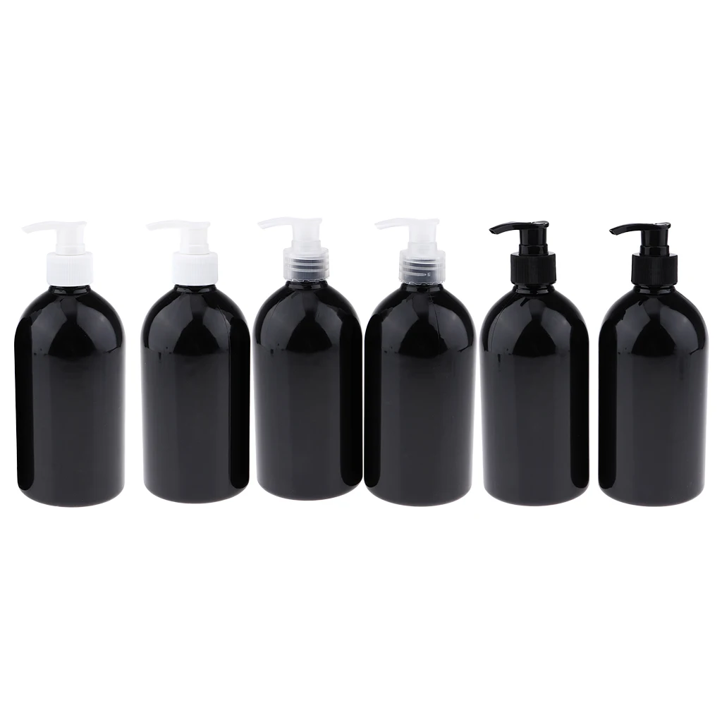 2pcs/set Leak-proof Refillable Empty Durable Amber PET Plastic Shampoo & Conditioner Cosmetic Bottle 500ML for Travel Home