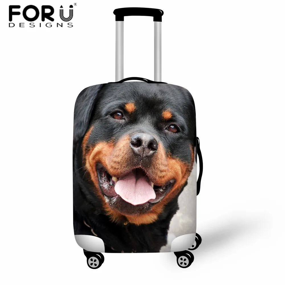 

FORUDESIGNS High Quality Luggage Cover Rottweile Print Kids Travel Accessories Elastic Dust Cover Suitable 18'' - 32'' Suitcase