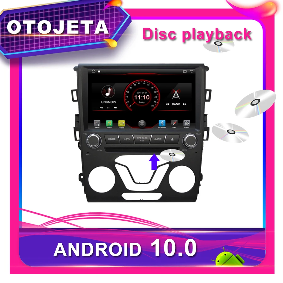 OTOJETA Автомобильный DVD Android 10,0 Автомобильный gps для FORD MONDEO 2013 8 дюймов Автомобильный Радио мультимедийная лента рекордер bluetooth навигация