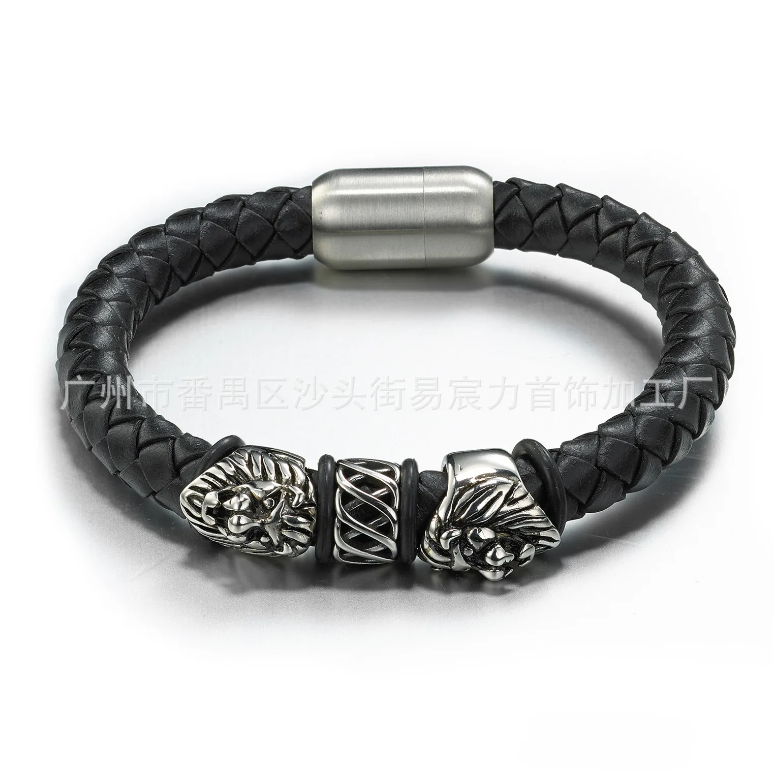 

Customizable Stainless Steel Titanium Steel Weave Leather Cord Bracelet Europe And America Accessories Leather Cord Bracelet Ali