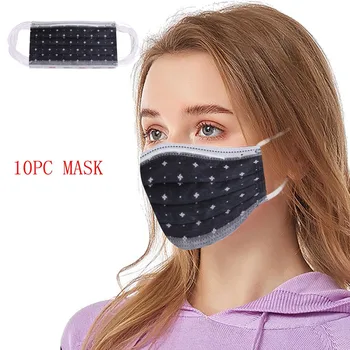 

10 Pcs Disposable Mask For Face Adult Breathable Non-Woven Face Masks For Germ Protection For Adults Mascarillas Flag Bandana