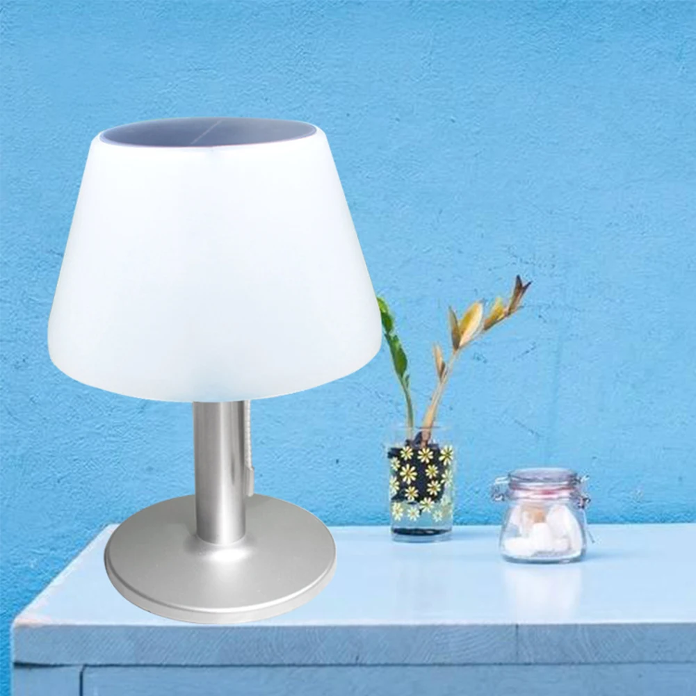 

Bedroom Solar Waterproof Home Easy Install Table Lamp Eye Protection Desktop Outdoor Stainless Steel 10 LED Security Garden