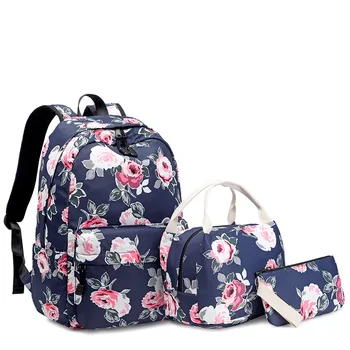 

3 pcs children School Bags Teenagers girls fashionPrinting Backpack Women Backpack set Casual travel Rucksack laptop backpack