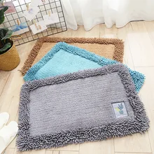 Простой однотонный хлопковый коврик из синели для дома, спальни, кухни, водопоглощающий коврик для ванной комнаты