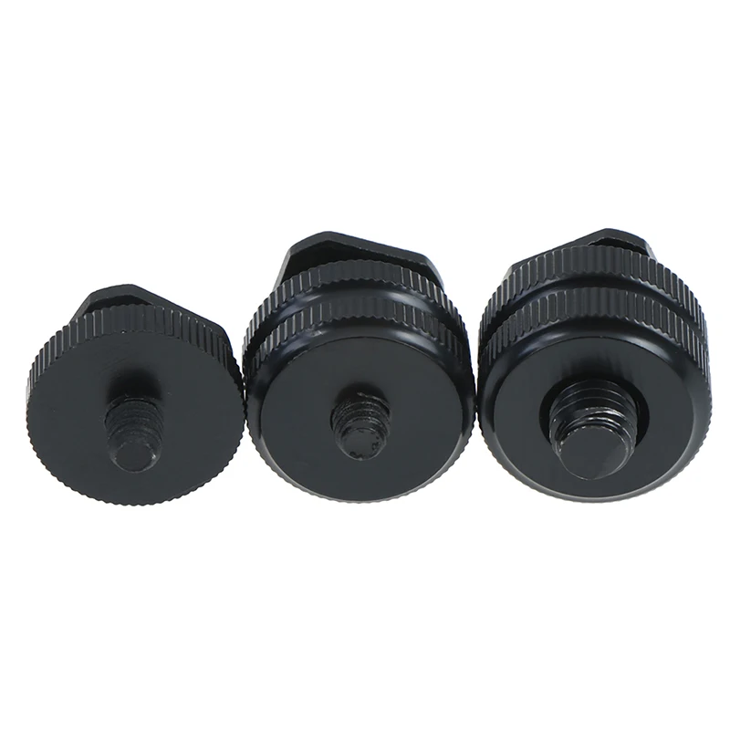 Tripod mount screw 1Pc 1/4" 3/8" inch with double layer to flash hot shoe adapter
