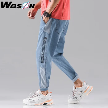 

Wbson 2020 New Fashion Four Seasons Loose Men Jeans Washed Cotton Casual Light Blue Cowboy Pants Men's Fashion Jeans SYG2309