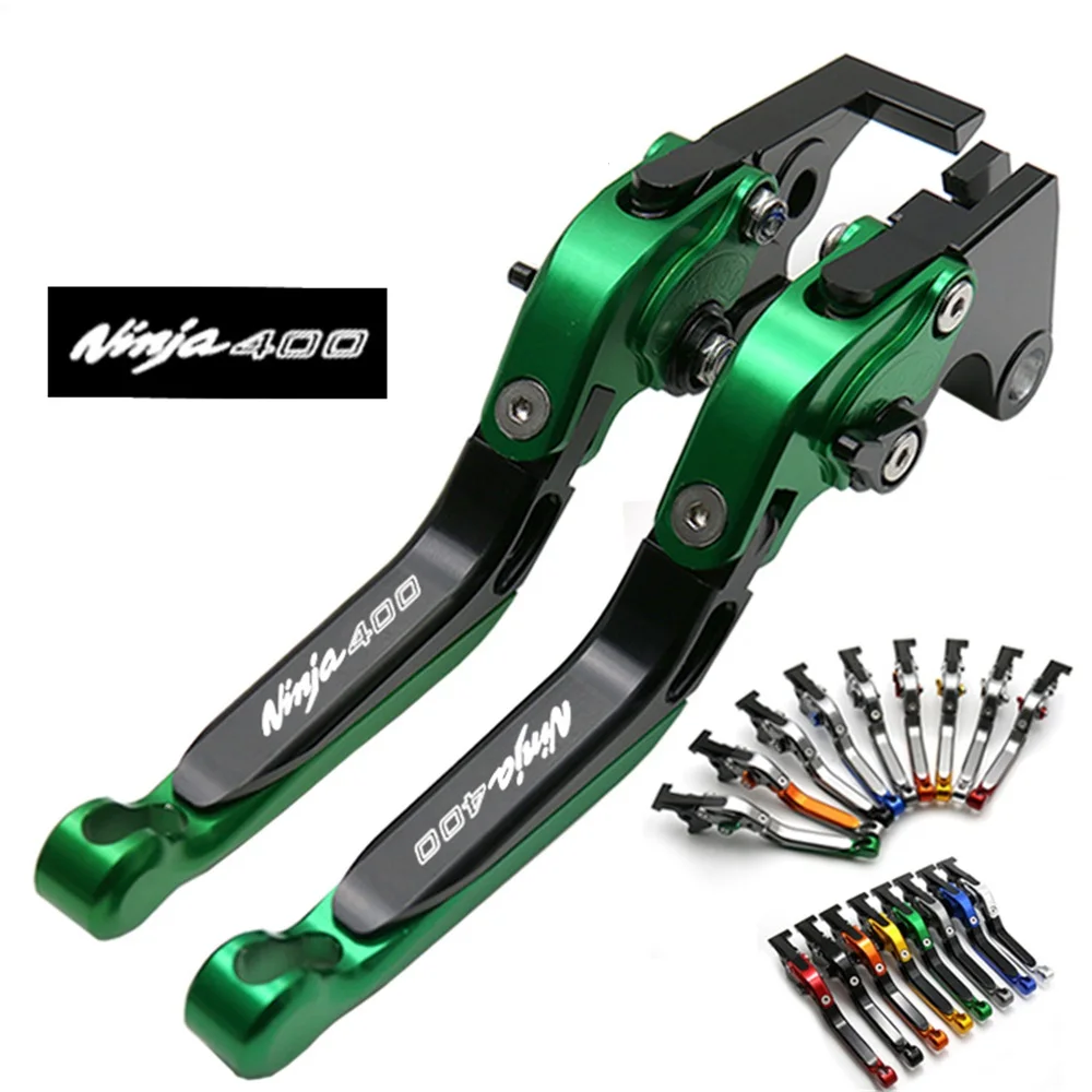 NINJA400 лазерный логотип мотоцикла CNC Алюминиевые Складные Выдвижные тормозные рычаги сцепления для kawasaki NINJA 400