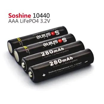 

4PCS/Pack Safe Transport LiFePO4 10440 3.2V 280mAh Rechargeable Battery with Battery Box batteries connector