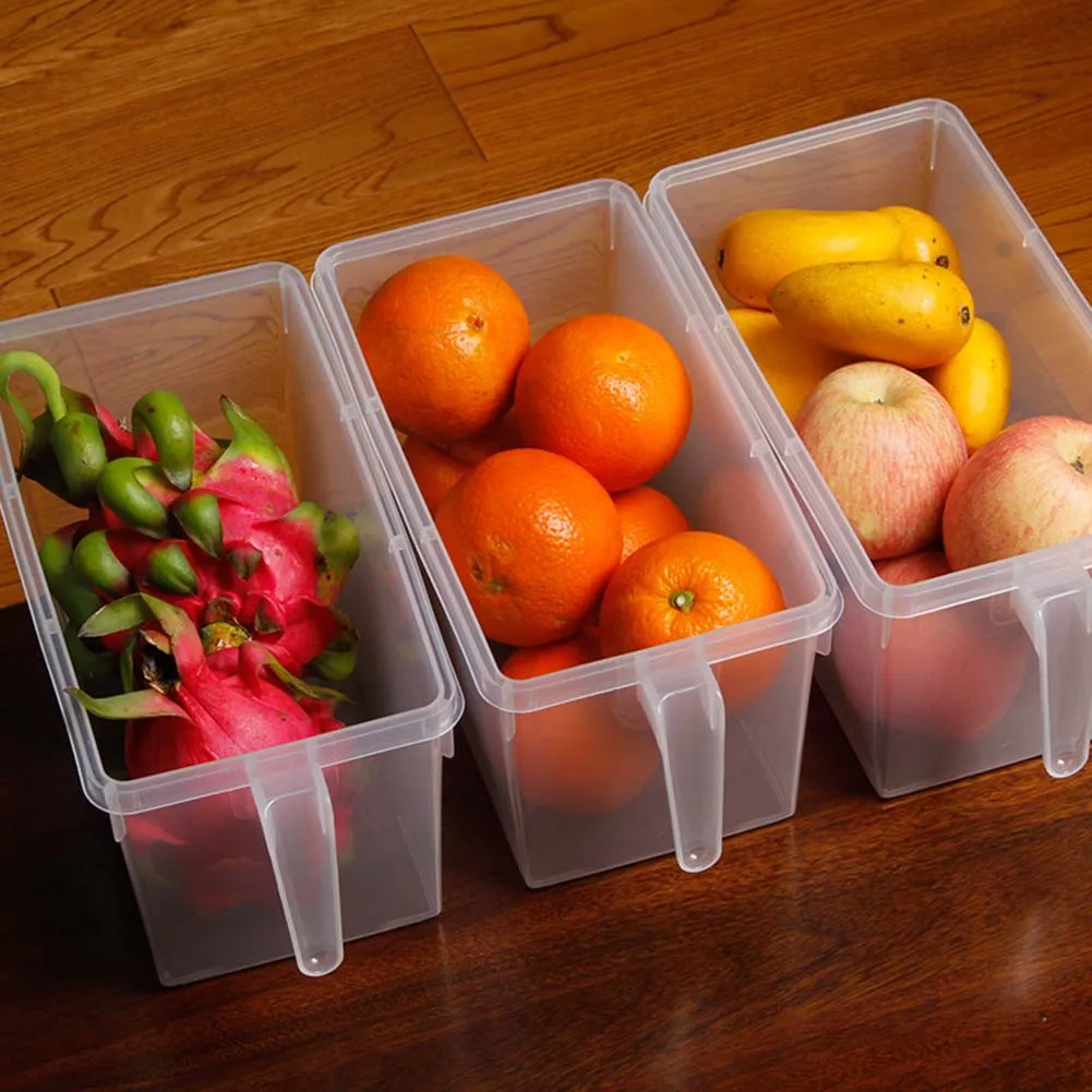 Прозрачная коробка для хранения на холодильник, герметичный контейнер для еды, сумки для овощей, кухонный органайзер, свежая распорка