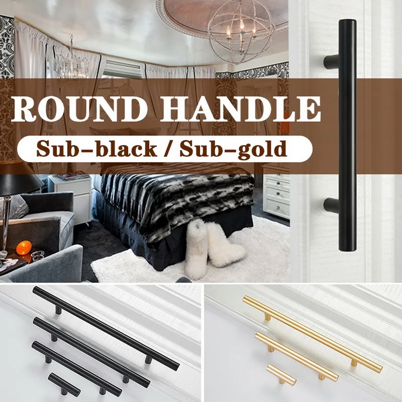 

New Drawer Handle Cabinet Handle Wardrobe Door Lengthen Black Gold Handle- Aluminum Alloy Bar Handle Pull 1Pcs 2020