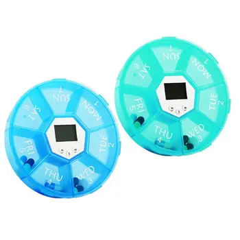 

7 Grids Pill Box Electric Reminder Timer Alarm Weekly Round Organizer Medicine Case 7 grids for medicine taking