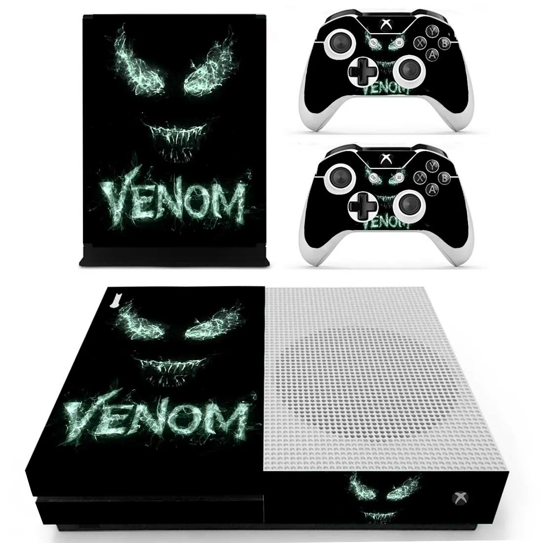 Наклейка s Venom для Xbox One S виниловые наклейки на кожу Наклейки Обложка Pegatina для Xbox one тонкая консоль и два контроллера шкуры