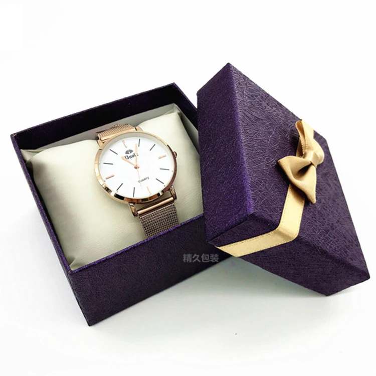 Роскошная бумажная коробка для часов - Цвет: Purple
