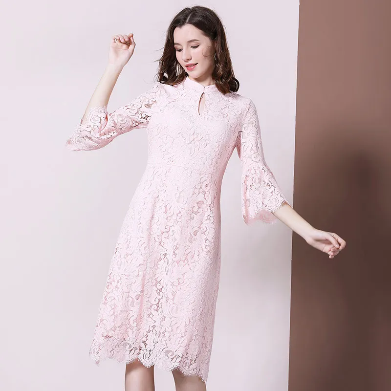 Платье С Кружевными Расклешенными Рукавами Купить