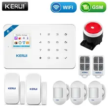 KERUI inalámbrico WIFI en casa de seguridad GSM Kit de sistema de alarma de Control APP con Dial Auto Detector de movimiento Sensor de sistema de alarma antirrobo