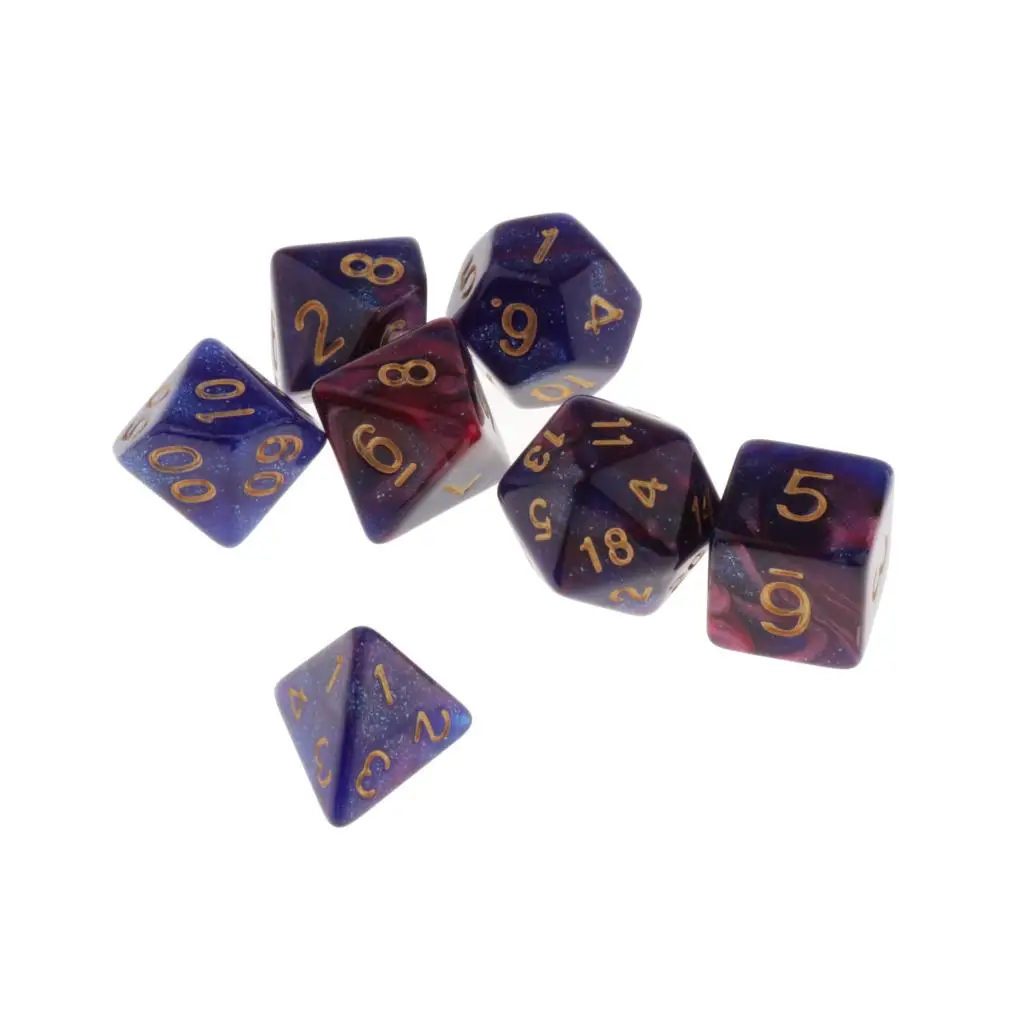  7 Die Polyhedral Dice Dungeons & Dragon D4-D20 D12 Dices Board Game Accessories DND Role Playing Game Dice Set