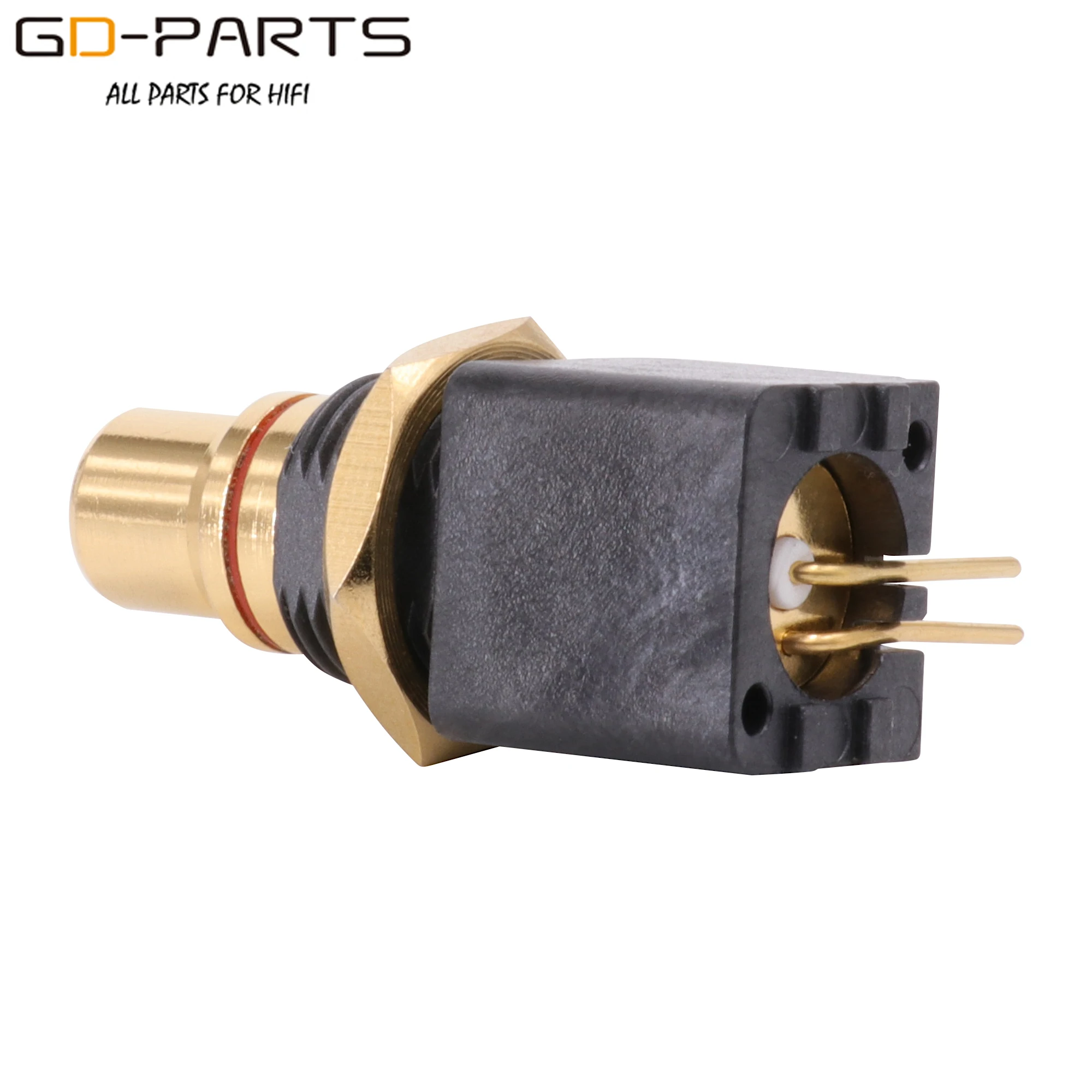 2 Connettori RCA Femmina A Saldare - Presa Jack In Rame Placcato Oro Per Montaggio A Pannello, Diametro 14,5mm