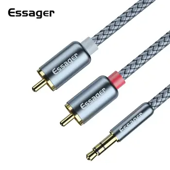 

Essager 3.5mm Jack Aux Plug To 2 RCA Cable Male To 2male Y Splitter Aux Extension Line Cord For Phone PC Speaker MP3 TV TXTB1