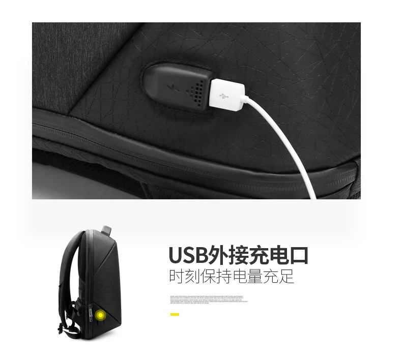 ArcticHunter мужской usb-рюкзак для зарядки наушников, Противоугонный 15," рюкзак для ноутбука, водонепроницаемый деловой большая дорожная сумка