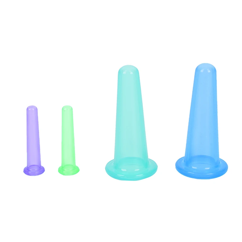 4pcs Vacuum Cuppings Massage Cans Vacuum Cupping Face Massage Cans Anti Cellulite Massager Cupping Random Color