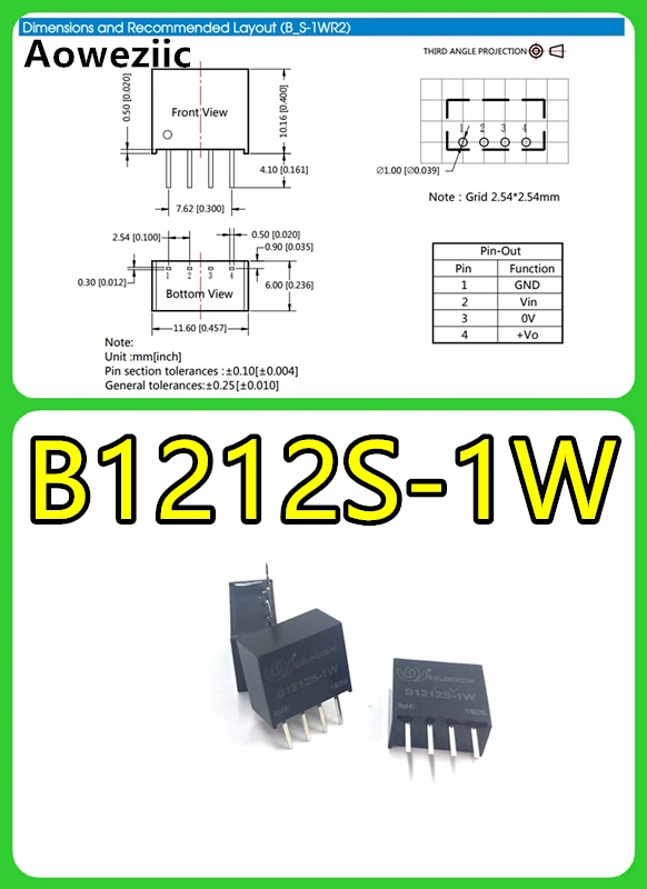 2 шт. B1212S-1W B1212S B1212 SIP-4 12V постоянного тока до 12 в 1 Вт новые оригинальные акции DC-DC блок питания