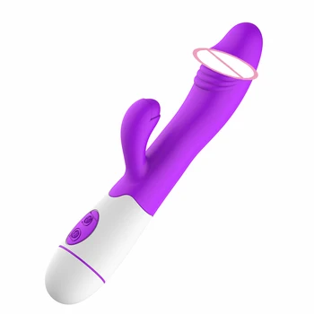 OLO USB Recharge Dual Vibration Rabbit Dildo Vibrator G Spot Massager Vaginal Clitoris Stimulator Sex Toys for Women 3