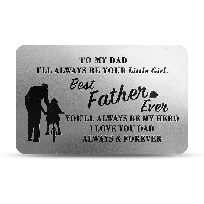 New Dad to be Wallet Insert Birthday Gift Husband Boyfriend Engraved Wallet Card 