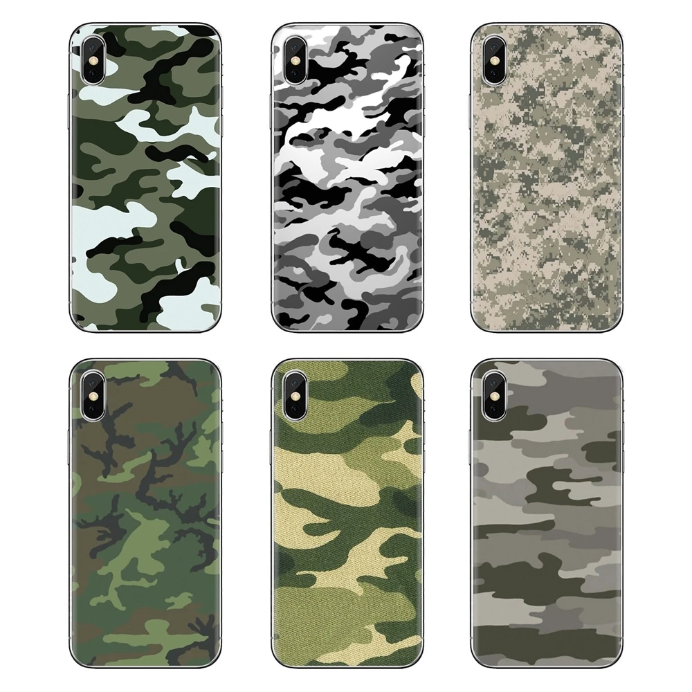 Soft Transparent Cases Covers Army Camo Camouflage For Samsung Galaxy J1 J2 J3 J4 J5 J6 J7 J8 Plus 2018 Prime 2015 2016 2017 |