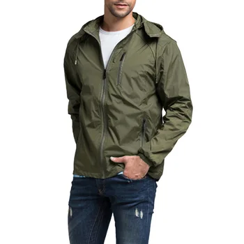 

Summer Casual Jacket Men Anti-UV Windbreaker Male Hooded Waterproof Basic Streetwear Long Sleeve Clothing