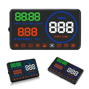

GEYIREN M9 HUD Display Car 5.5 Inch Windscreen Projector EUOBD Car Driving Data Display Speed OBD2 RPM Fuel Consumption