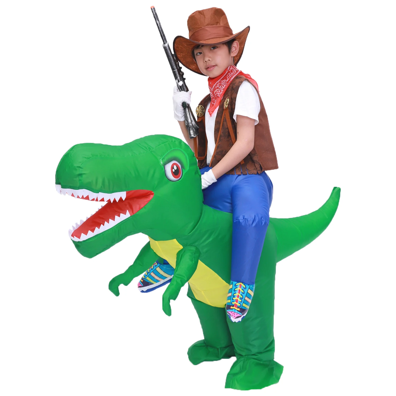 aerolíneas Devastar enseñar Disfraz de dinosaurio inflable para niños, disfraz de t-rex para niños,  traje para montar en dinosaurio, fiesta de Purim, ropa hinchada _ -  AliExpress Mobile