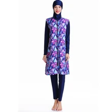 Женский купальник с длинным рукавом, защита от солнца, Мусульманский купальник, исламский арабский купальник без хиджиаба Рамадана, купальный костюм