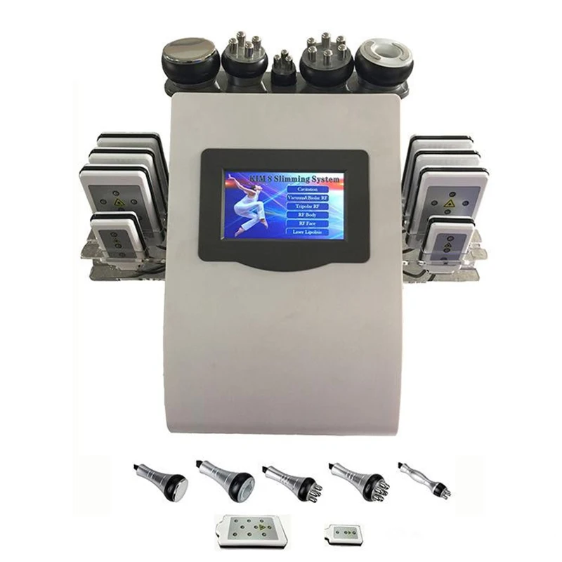 6 In 1 Ultrasonic 40K Cavitation Vacuum Radio Frequency Laser 8 Laser Boards Slimming&Skin Care Machine