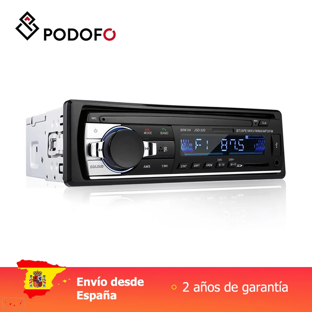 Najtaniej Podofo 1 din radia samochodowe Stereo Bluetooth pilot ładowarka telefon USB SD AUX IN Audio odtwarzacz MP3 1 DIN w desce rozdzielczej samochodowy sprzęt Audio