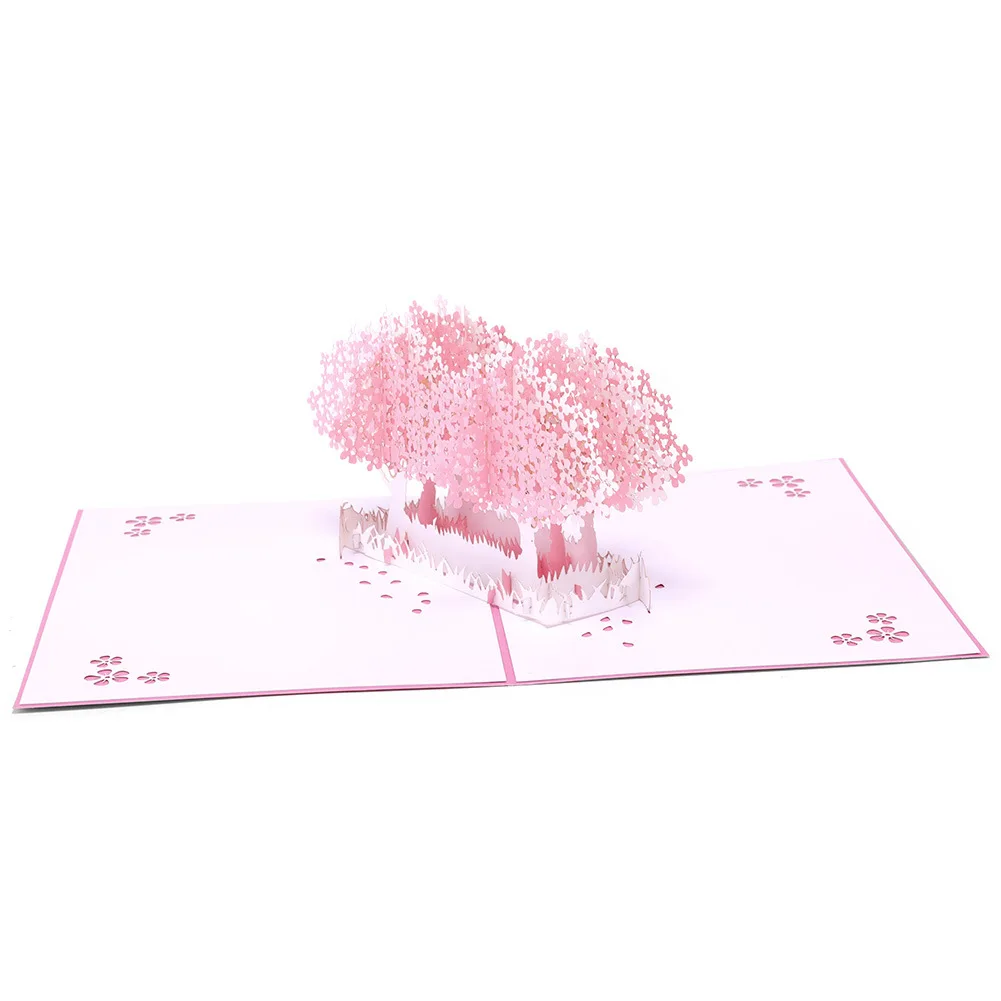  10pcs 20x15cm 3d laser cut pop up sakura tree japanese wedding invitation cards with envelopes wedd - 33058555287