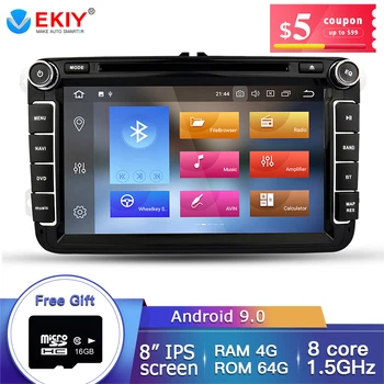 

Ekiy IPS 8'' 2Din Car Multimedia Player Android 9 Auto Radio For Skoda/Volkswagen/VW/Passat B7/POLO/GOLF 5 6 DVD GPS 4 Cores