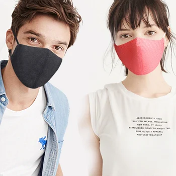 

Popular Summer Sunscreen Ice Silk Mask Silk Unisex Breathable Dustproof Anti-fog Mask 3D Solid Washable Mask