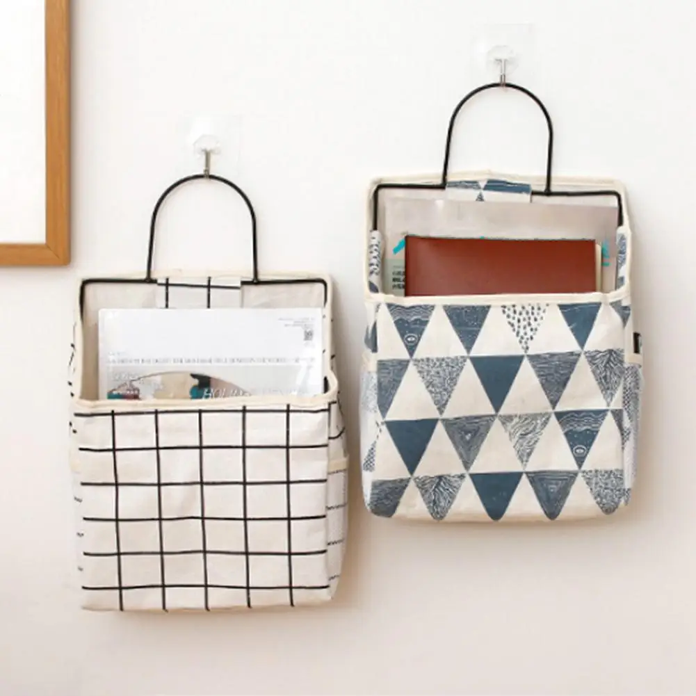

Wall Hanging Storage Bag Book Magazine Phone Holder Pouch Organizer with Hanging Hook Jewelry Organizer Home Office Container