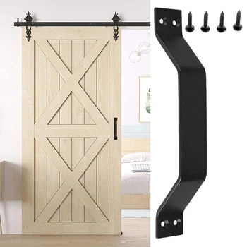

8.9inch Sliding Barn Door Handle Heavy Duty Pull And Flush Door Handle Carbon Steel Barn Sliding Door Handle Pull Set