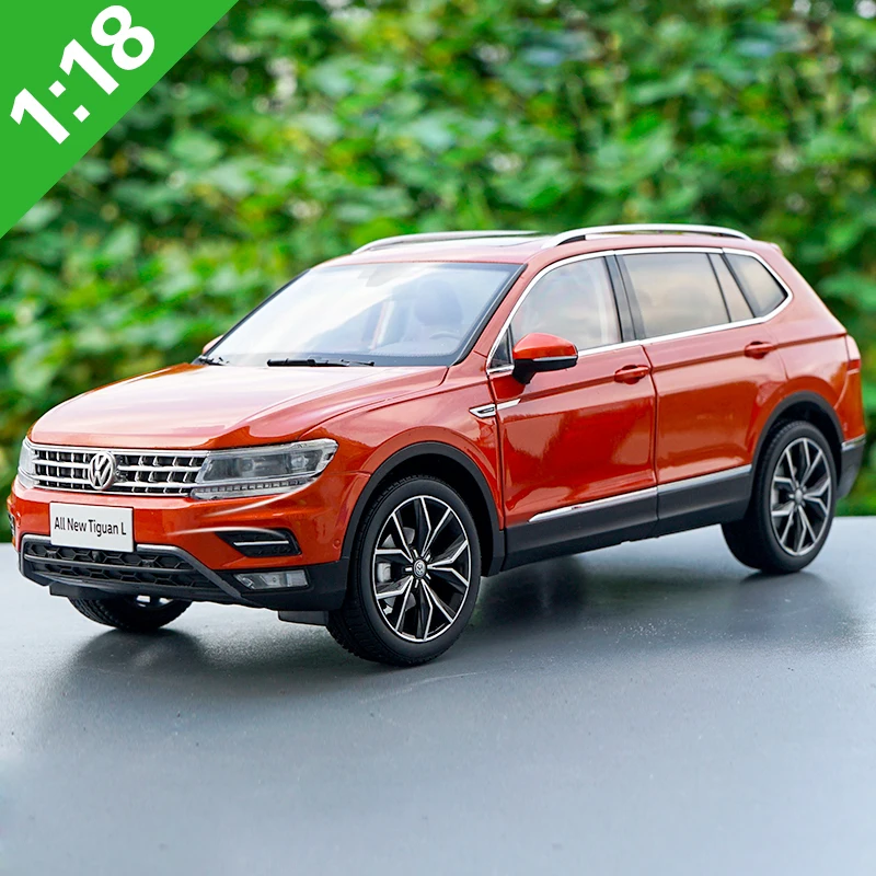 1:18 Высокая тщательная VW TIGUAN L сплав модель автомобиля статические металлические модельные автомобили с оригинальной коробкой - Цвет: Orange