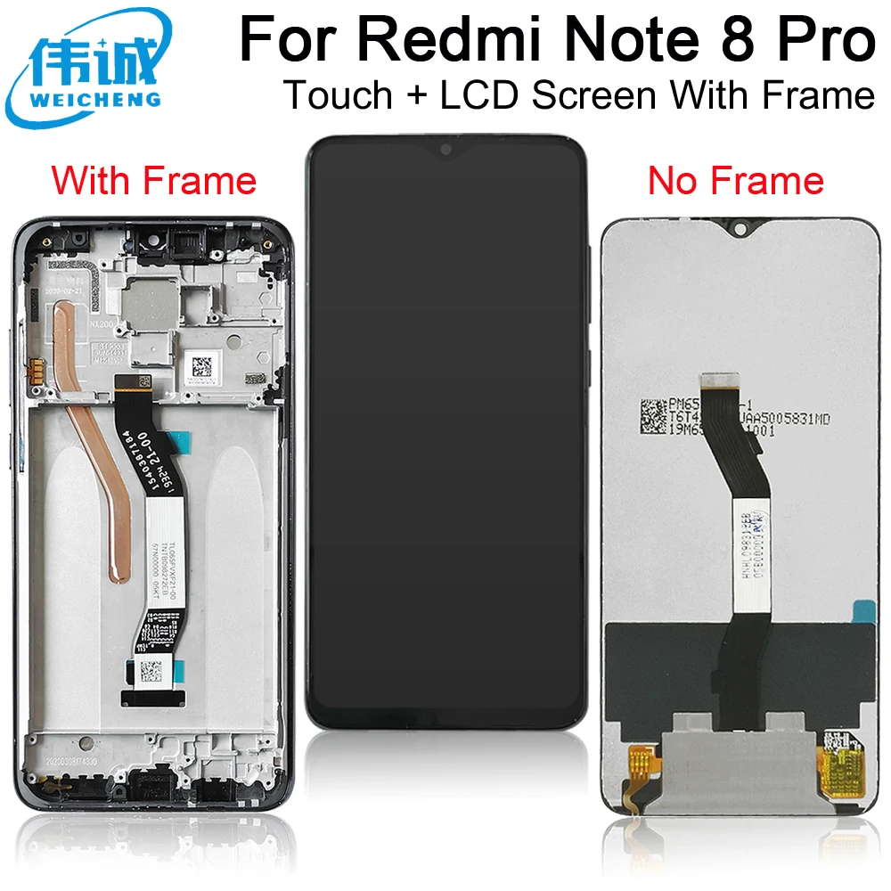 

100% Tested For Xiaomi Redmi Note 8T LCD Display Screen Replacement Touch Screen Digitizer Frame For Xiaomi Note8 Note 8 Pro LCD