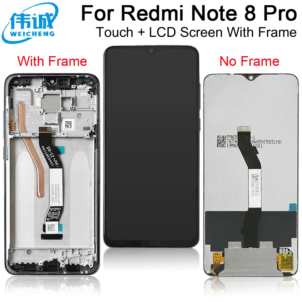 100% протестированный ЖК экран для Xiaomi Redmi Note 8T сменный сенсорный дигитайзер рамка