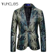 Новинка, Мужской Блейзер, для свадьбы и куртки для вечеринок, европейский размер, мужская, на одной пуговице, в виде рыбьей чешуи и зверей, для отдыха, для мужчин, для певицы